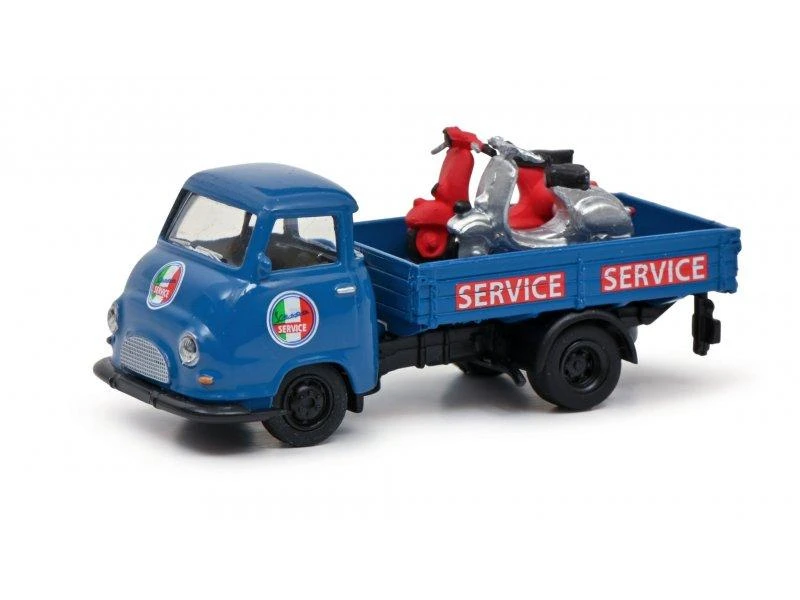 Schuco Hanomag Kurier mit Vespa, Blau 1:87 3 Schuco Hanomag Kurier mit Vespa, Blau 1:87