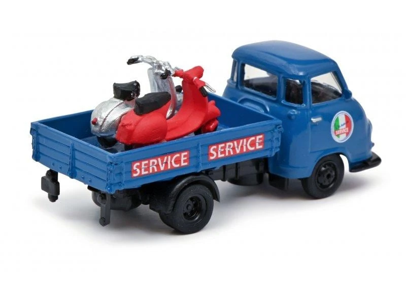 Schuco Hanomag Kurier mit Vespa, Blau 1:87 4 Schuco Hanomag Kurier mit Vespa, Blau 1:87 – Bild 2