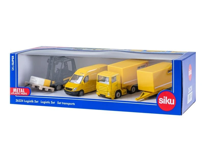 Siku Logistik Set Die Post mit Gabelstapler, LKW und Van 3 Siku Logistik Set Die Post mit Gabelstapler, LKW und Van