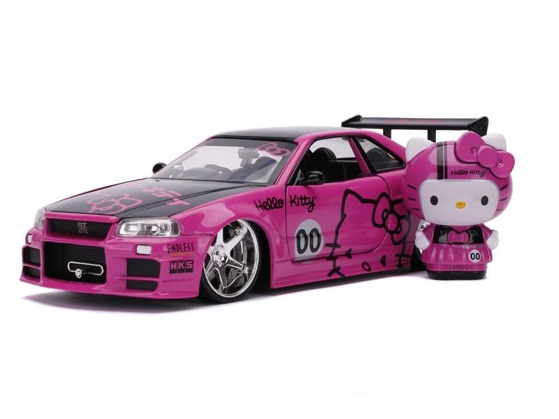 Jada Toys Sportwagen Nissan Skyline GTR R34 2002, Hello Kitty 1:24 4 Jada Toys Sportwagen Nissan Skyline GTR R34 2002, Hello Kitty 1:24 – Bild 2