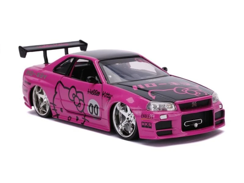 Jada Toys Sportwagen Nissan Skyline GTR R34 2002, Hello Kitty 1:24 3 Jada Toys Sportwagen Nissan Skyline GTR R34 2002, Hello Kitty 1:24