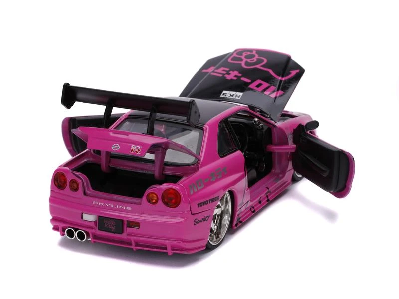 Jada Toys Sportwagen Nissan Skyline GTR R34 2002, Hello Kitty 1:24 7 Jada Toys Sportwagen Nissan Skyline GTR R34 2002, Hello Kitty 1:24 – Bild 5