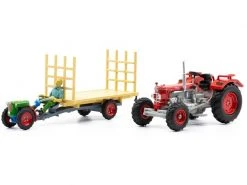 ACE Traktor Set Hürlimann D210 mit Rapid und Anhänger 1:87