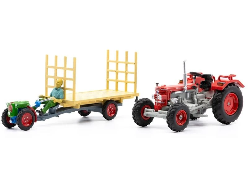 ACE Traktor Set Hürlimann D210 mit Rapid und Anhänger 1:87 3 ACE Traktor Set Hürlimann D210 mit Rapid und Anhänger 1:87