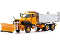 ACE LKW Saurer D330N 6 x 6 Kipper mit Schneeräumer Orange 1:87