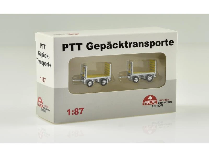 ACE Anhänger PTT Gepäckwagen 2er Set 1:87 7 ACE Anhänger PTT Gepäckwagen 2er Set 1:87 – Bild 5