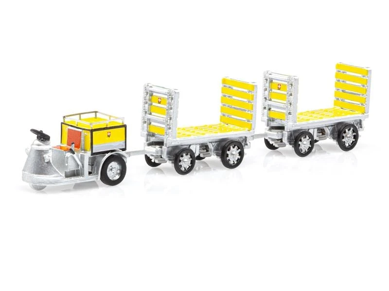 ACE PTT Nefag Schlepper 3 Rad mit 2 Trolleys 1:87 3 ACE PTT Nefag Schlepper 3 Rad mit 2 Trolleys 1:87
