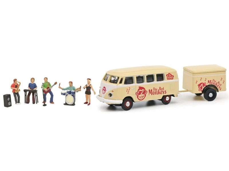 Schuco Van VW T1 mit Anhänger «The Red Monkeys» 1:87 3 Schuco Van VW T1 mit Anhänger «The Red Monkeys» 1:87