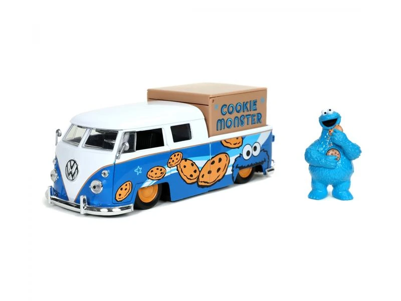 Jada Toys PKW Cookie Monster VW Bus Pick Up 1:24 3 Jada Toys PKW Cookie Monster VW Bus Pick Up 1:24