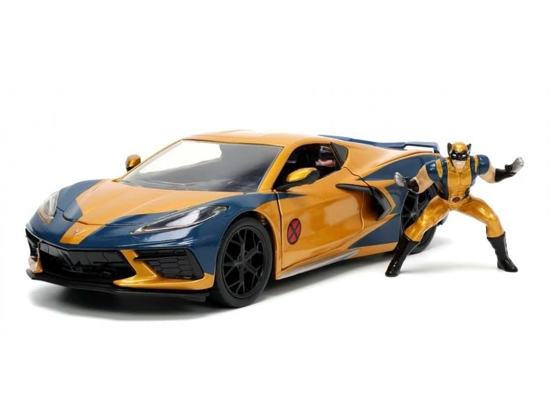 Jada Toys Chevy Corvette C8, X-Men Wolverin 1:24 3 Jada Toys Chevy Corvette C8, X-Men Wolverin 1:24